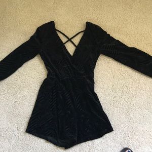 Black velvet romper